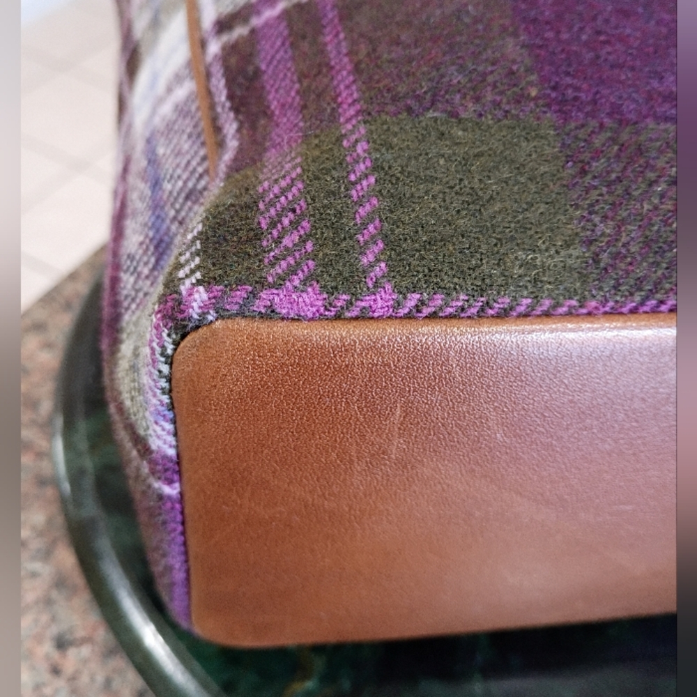 Coach Wool Plaid Purple Tote - Picture 13 of 16